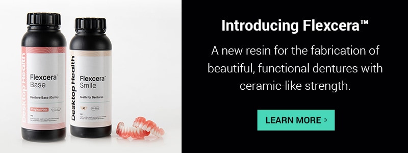 Introducing Flexcera™ - A new resin for the fabrication of beautiful, functional dentures with ceramic-like strength. - Learn More