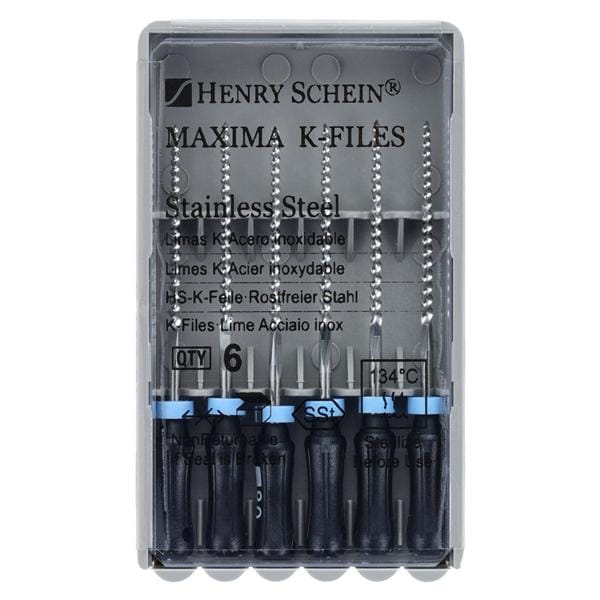 Maxima Hand K-File 25 mm Size 80 Stainless Steel Black 6/Bx