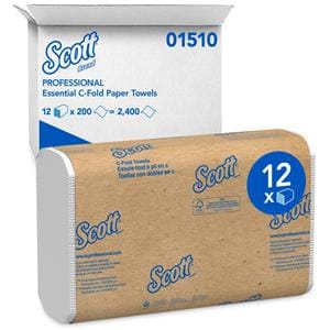 Scott Paper Towel C-Fold Disposable 40% Recycled Fiber White 2400/Ca