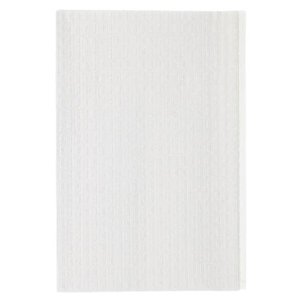 Patient Bib 3 Ply Tissue / Poly 13 in x 18 in White Disposable 500/Ca