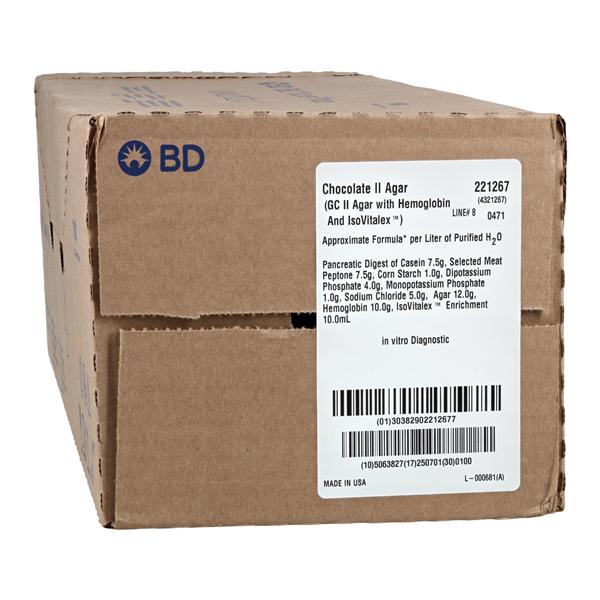 BBL Prepared Media Chocolate II Agar Plate 100/Bx