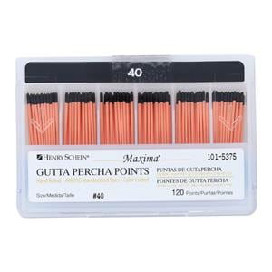Maxima Hand Rolled Gutta Percha Points Size 40 Black 120/Bx