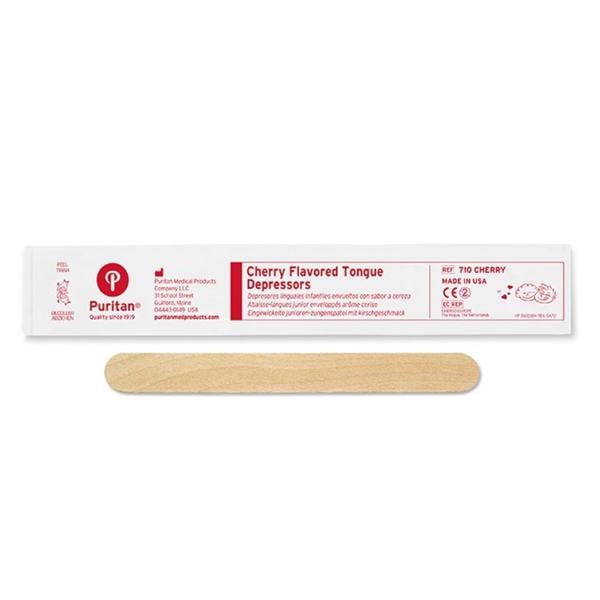 Cherry Tongue Depressor 5.5 in Wood Non Sterile Junior 50/Bx