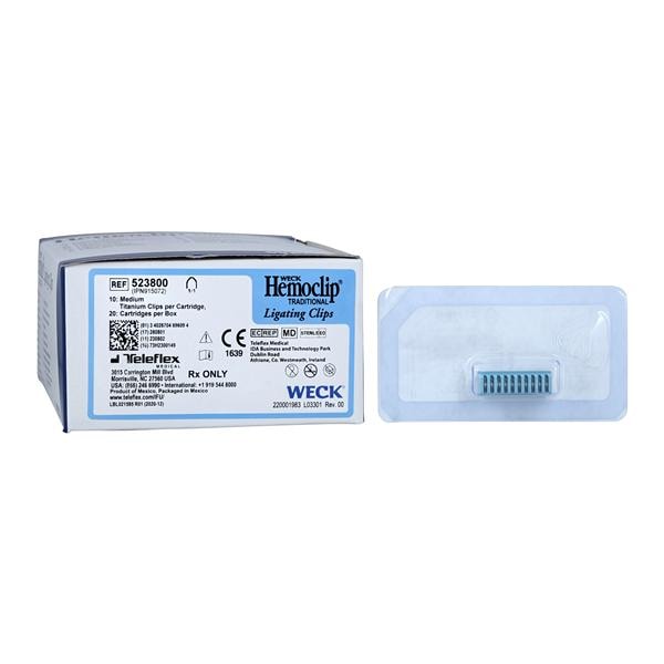 Hemoclip Titanium Ligating Clip Medium Disposable