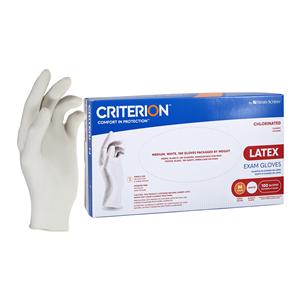 Criterion Latex Exam Gloves Medium Standard White Non-Sterile