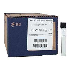 BBL Prepared Solution Saline 1mL Tube 100/Bx