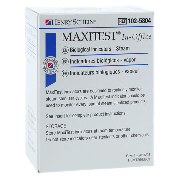Maxitest Biological In Office Monitor Refill 25/Bx, 4 BX/CA