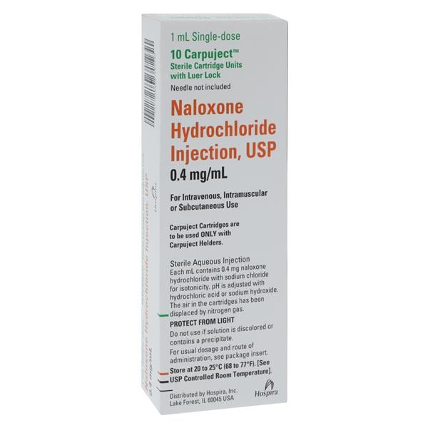 Naloxone HCl Injection 0.4mg/mL No Needle Carpuject 1mL Each
