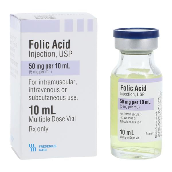 Folic Acid Injection 5mg/mL MDV 10mL Each