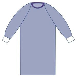 Aurora Non Reinforced Surgical Gown AAMI Level 3 Prem Fbrc X-Large Blue 30/Ca