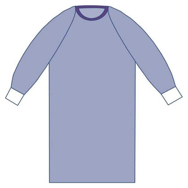 Aurora Non Reinforced Surgical Gown AAMI Level 3 Prem Fbrc X-Large Blue 30/Ca