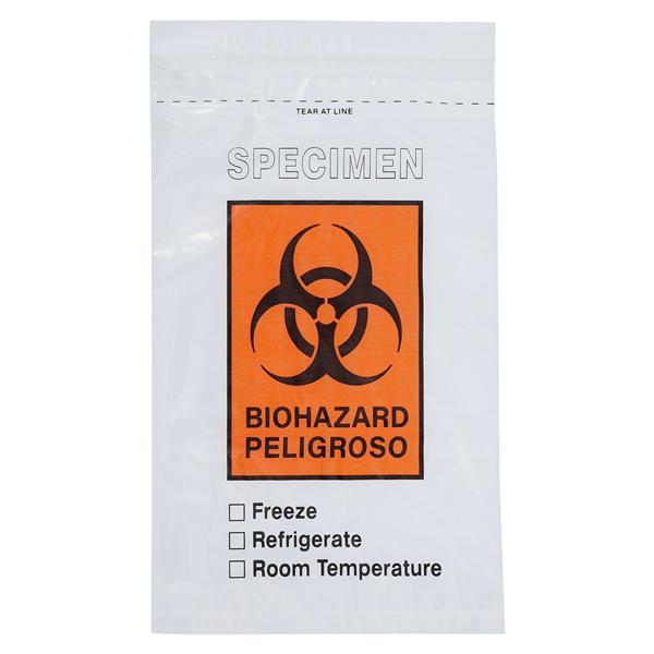 Specimen Transport Bag Clear/Black/Red Zip Closure w/ Dcmntpch/Scr Ln 1000/Ca