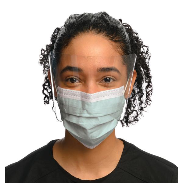 Isofluid Procedure Combination Mask / Shield ASTM Level 1 Anti-Fog Blue 25/Bx