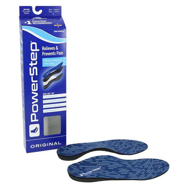 Powerstep Original Insole Black/Blue Full Length Men 8-8.5 / Women 10-10.5