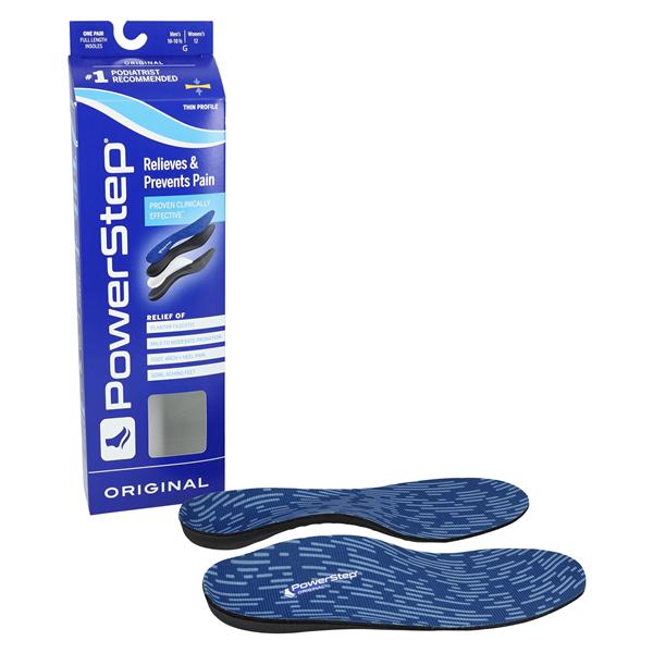 Powerstep Original Insole Black/Blue Full Length Men 10-10.5 / Women 12-12.5