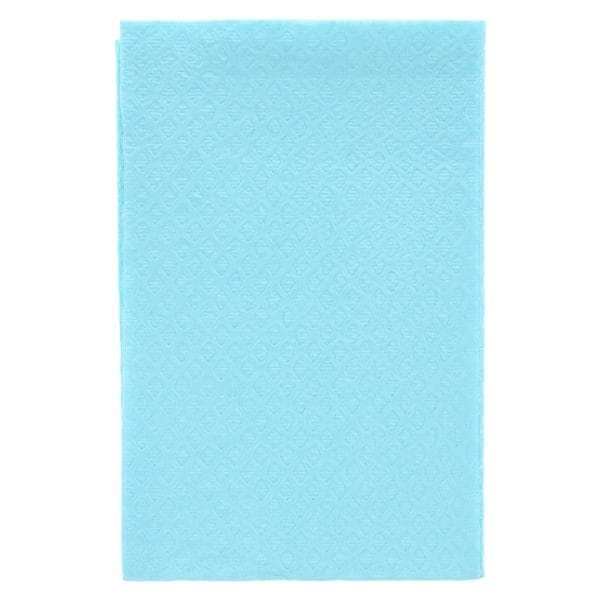 Choice Patient Bib 2 Ply Tissue / Poly Back 13 in x 18 in Blue Disposable 500/Ca