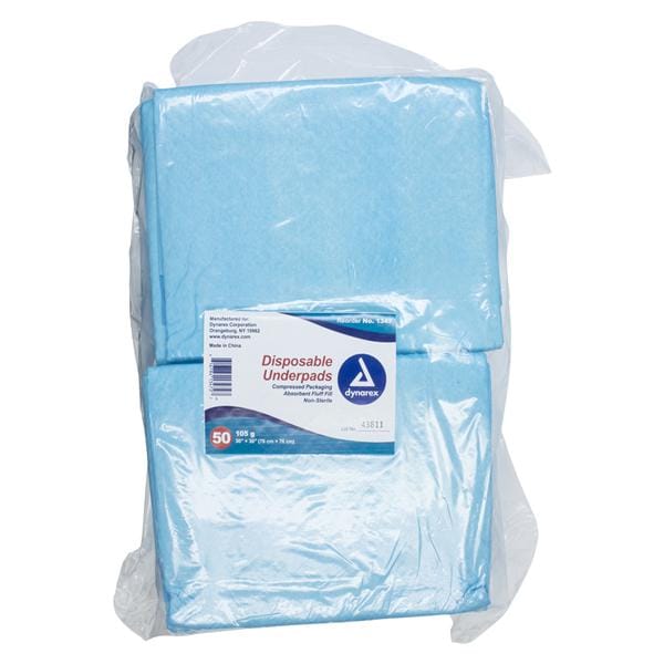Incontinence Underpad Unisex 30x30" High Blue 100/Ca
