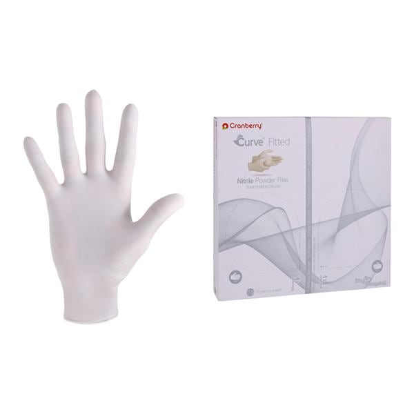 Curve Nitrile Exam Gloves Standard White Non-Sterile