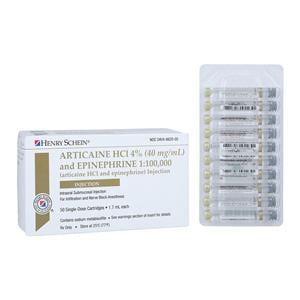 Articaine HCl 4% Epinephrine 1:100,000 1.7 mL 50/Bx