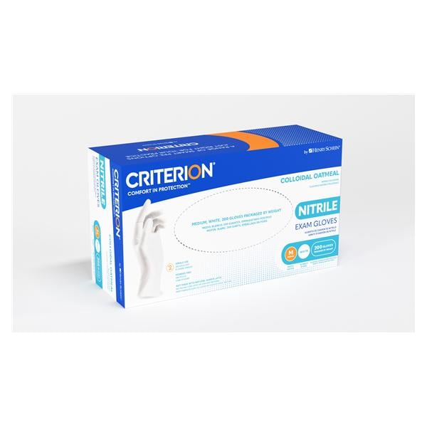 Criterion Colloidal Oatmeal Nitrile Exam Gloves X-Large White Non-Sterile 200/Bx