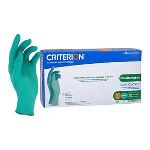 Criterion Chloroprene Exam Gloves Large Green Non-Sterile 100/Bx