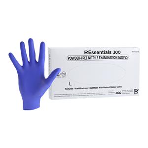 Essentials 300 Nitrile Exam Gloves Large Indigo Non-Sterile