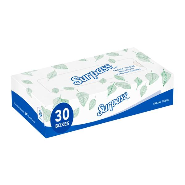 Surpass Facial Tissue White 2 Ply 100/Bx, 30 BX/CA