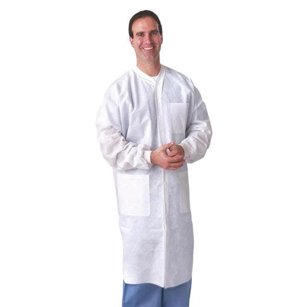 Protective Lab Coat Not AAMI Rated Nonwoven SMS 2X Large White 30/Ca