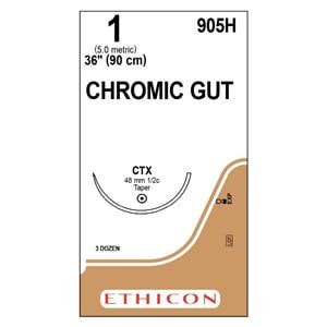 Gut Chromic Suture 1 36" Chromic Gut Mnflmnt CTX Undyd - Naturally Brn 36/Bx