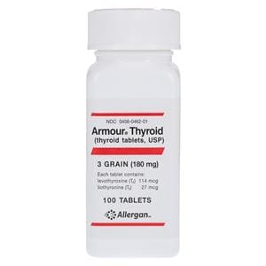 Armour Thyroid Tablets 3 Grain 180mg Bottle 100/Bottle Each
