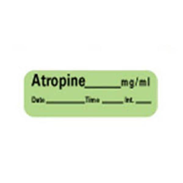 Anesthesia Label DTI Atropine mg/ml Green 1-1/2x1/2" 600/Rl