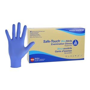 SafeTouch Nitrile Exam Gloves Medium Blue Non-Sterile 1000/Ca
