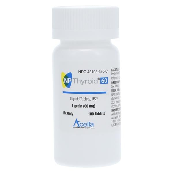 NP Thyroid Tablets 60mg Bottle 100/Bottle Each