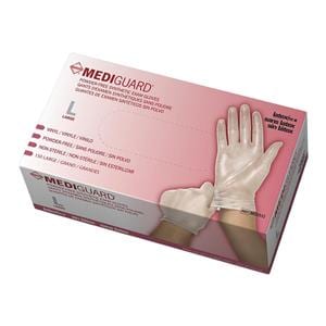 MediGuard Vinyl Exam Gloves Large Clear Non-Sterile 1500/Ca