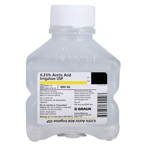 Irrigation Solution Acetic Acid 0.25% 500mL Plastic Injection Container Ea