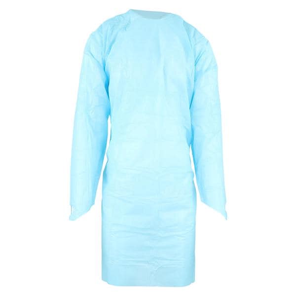 Protective Gown Plastic Film Universal Blue 75/Ca
