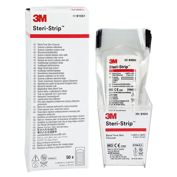 Steri-Strip Skin Closure Strip Non-Woven Fabric 1/4x3" Blend Tone 50/Bx, 4 BX/CA