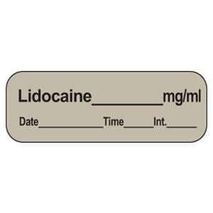 Label Lidocaine 1.5x.5 Gray 600/Rl 600/Rl