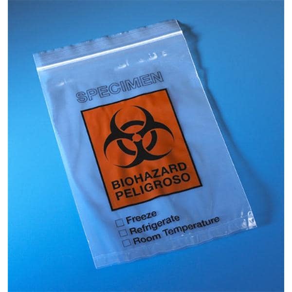 Specimen Transport Bag Clear/Black/Red Zip Closure With Document Pouch 1000/Ca