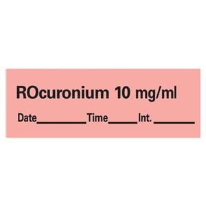 Anesthesia Tape DTI Rocuronium 10mg/mL Fluorescent Red 1/2x500" 1/Rl