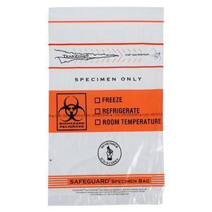 Lab Guard Specimen Transport Bag Clear Reclosable Closure 1000/Ca