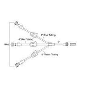 Medex IV Extension Set 6" Trifuricated Y-Connector Male Luer Lock Adapter 25/Ca