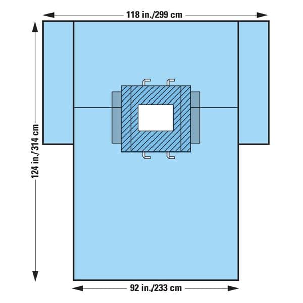 118x92x124" Non-Sterile Surgical Drape 18x18" Fenestrated