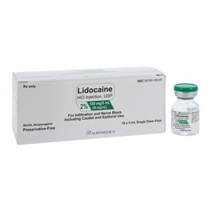 Lidocaine HCl Injection 2% Preservative Free SDV 5mL 10/Package