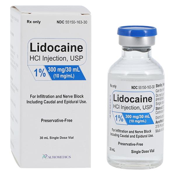 Lidocaine HCl Injection 1% Preservative Free SDV 30mL Each