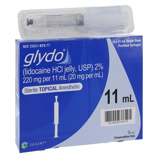 Glydo Lidocaine Topical Jelly 2% PF Prefilled Syringe 11mL 10/Package