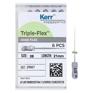 Triple-Flex Hand Flex File 21 mm Size 8 Stainless Steel Gray 0.02 6/Bx