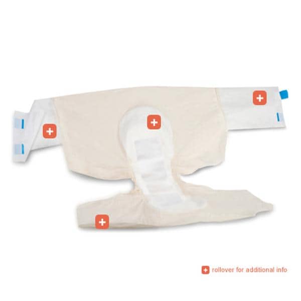 DermaDry Incontinence Brief Unisex 63-70" Heavy White 48/Ca