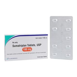 Sumatriptan Tablets 100mg Unit Dose 9/Package