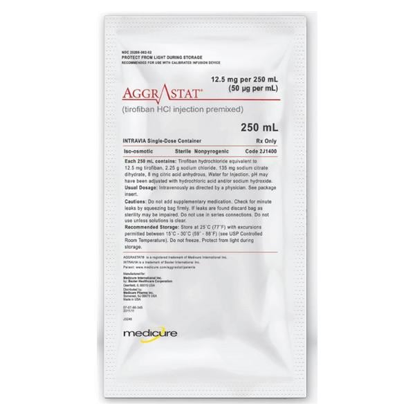 Aggrastat Injection 50mcg/mL Bag 250mL Each